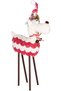 Christmas Ornament, Deer, Red-White - Wooden Legs, 28X43 cm