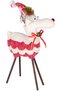 Christmas Ornament, Deer, Red-White - Wooden Legs, 24X35 cm