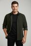 Men's Green Velvet Corded Fabric Relaxed Fit Shirt Soft Textured Stretch Fabric Velvet Shirt 2600758