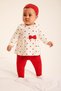 Baby Girl Little Heart Printed Shoulder Snap Fastener Baby Set 2-Piece Bottom and Top Set - 2