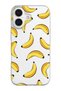 iPhone 17 Compatible Bananas Patterned Transparent Silicone Phone Case
