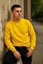 Men's Relax Fit Winter Yellow Basic Sweater - 5