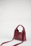 Women's Burgundy Faux Leather Flip Lock Closure Handbag and Shoulder Bag - 5