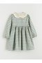 Two Mt Shop Quality Lcw Kids Green Flannel Plaid Girls' Dress - 3