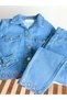 New Season Embroidery Detailed Jeans Denim Suit - 3