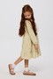 Girl's Floral Printed Muslin Green Dress - 2