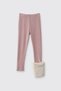 Girl's Elastic Waistband, Detachable Leg Warmers, Fur Detailed, Soft Textured Pink Leggings - 3