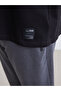 Xside Black Large Size Crew Neck Short Sleeve Men's Sweatshirt - 7