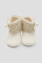 Soft Plush Bow Detailed Knitwear First Step Baby Booties – Winter Model - 4