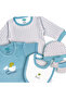 5 piece Sets include Bib, Romper, Mittens, Cap and Sleepsuit, 9-12 Months , Blue - 7