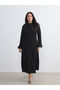 Özmarka New Season Ruffled Mock Neck Dress