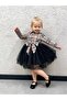 Bow Plaid Top Tulle Girls' Dress - 2