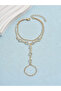 Gold Tone Hand Chain Ring Bracelet - 5