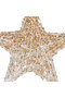 Christmas Ornament, Star, Gold-White - Hanging, Acrylic Glass, Sequined, Beaded, 12X12 cm - 2