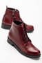 165-225 Burgundy Yanki Lace-Up Zippered Casual Women's Boots - 5