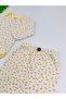 2-Piece Floral Patterned 100% Cotton Flexible Ribbed Knit Baby Girl Set - 6