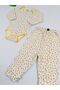 2-Piece Floral Patterned 100% Cotton Flexible Ribbed Knit Baby Girl Set - 5