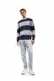 Long Sleeve Crew Neck Striped Sweater - 2