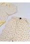 2-Piece Floral Patterned 100% Cotton Flexible Ribbed Knit Baby Girl Set - 4