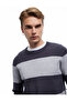 Long Sleeve Crew Neck Striped Sweater