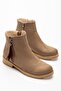 165-205 Mink Suede Leaf Patterned Zippered Daily Women's Boots - 5