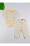 2-Piece Floral Patterned 100% Cotton Flexible Ribbed Knit Baby Girl Set