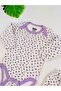 2-Piece Floral Patterned 100% Cotton Flexible Ribbed Knit Baby Girl Set - 4