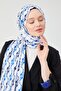 Cobalt Round Pattern Violet Medina Silk Shawl - 2