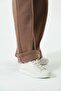 Maternity Stretchy Abdominal Band Adjustable Waist Thermal Wide Leg Sweatpants Brown - 6