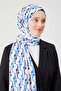 Cobalt Round Pattern Violet Medina Silk Shawl - 3