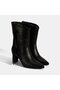 Women's Black Tassel Detailed Heeled Leather Boots