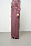 Women's Wide Leg Elastic Waist Striped Patterned Trousers - 3