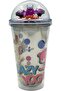 كوب BandD Halloween Dome-Lid، بلاستيك شفاف 500 مل مع ماصة، غطاء مزخرف برسومات كرتونية