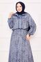 Croplu Double Hijab Dress Set Navy Blue - 2