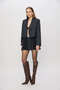 Ss6107 Navy Blue Plaid Short Jacket - 2