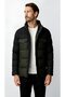 Men's Stand Collar Quilted Inflatable Classic Coat – Black - 2