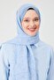 Blue Geometric Pattern Violet Medina Silk Shawl - 2