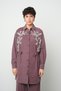 Women's Stone Embroidered Waist-Tied Solid Color Jacket Suitable for Long Hijab