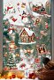 Christmas New Year Glass Sticker Set 60+ Pieces – Double-Sided Printing, Waterproof, Snowflake & Christmas - 5