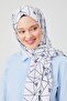 Navy blue geometric pattern violet medina silk shawl - 3