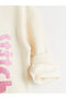 Crew Neck Stitch Printed Girl's Thick Sweatshirt - 4