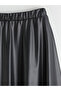 تنورة LCW Modest بخصر مطاطي مظهر جلدي - 6
