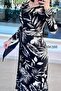 Side Tie Crystal Fabric Dress 6K166 - 5
