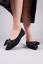Caseros Satin Bow Ballerina Flats Black - 5