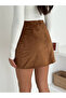 Suede Fabric Women's Short Skirt - 2