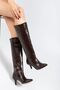 Syt-2025 Brown Crocodile Pattern Casual Women's Boots