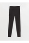 Xside Active Black Women's Elastic Waist Plain Sports Leggings - 7