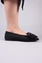 Caseros Satin Bow Ballerina Flats Black - 3