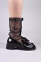 Nia Bird's Eye Bow Loafer Black - 3