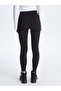 Xside Active Black Women's Elastic Waist Plain Sports Leggings - 5